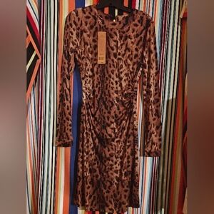 NWT Tory Burch Capys Ocelot Print Dress Size Small